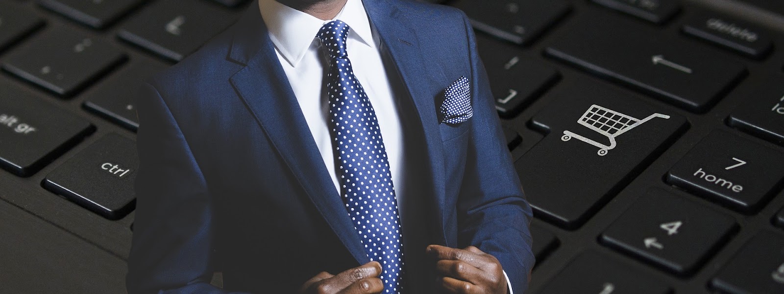 Lawyer in front of keyboard 