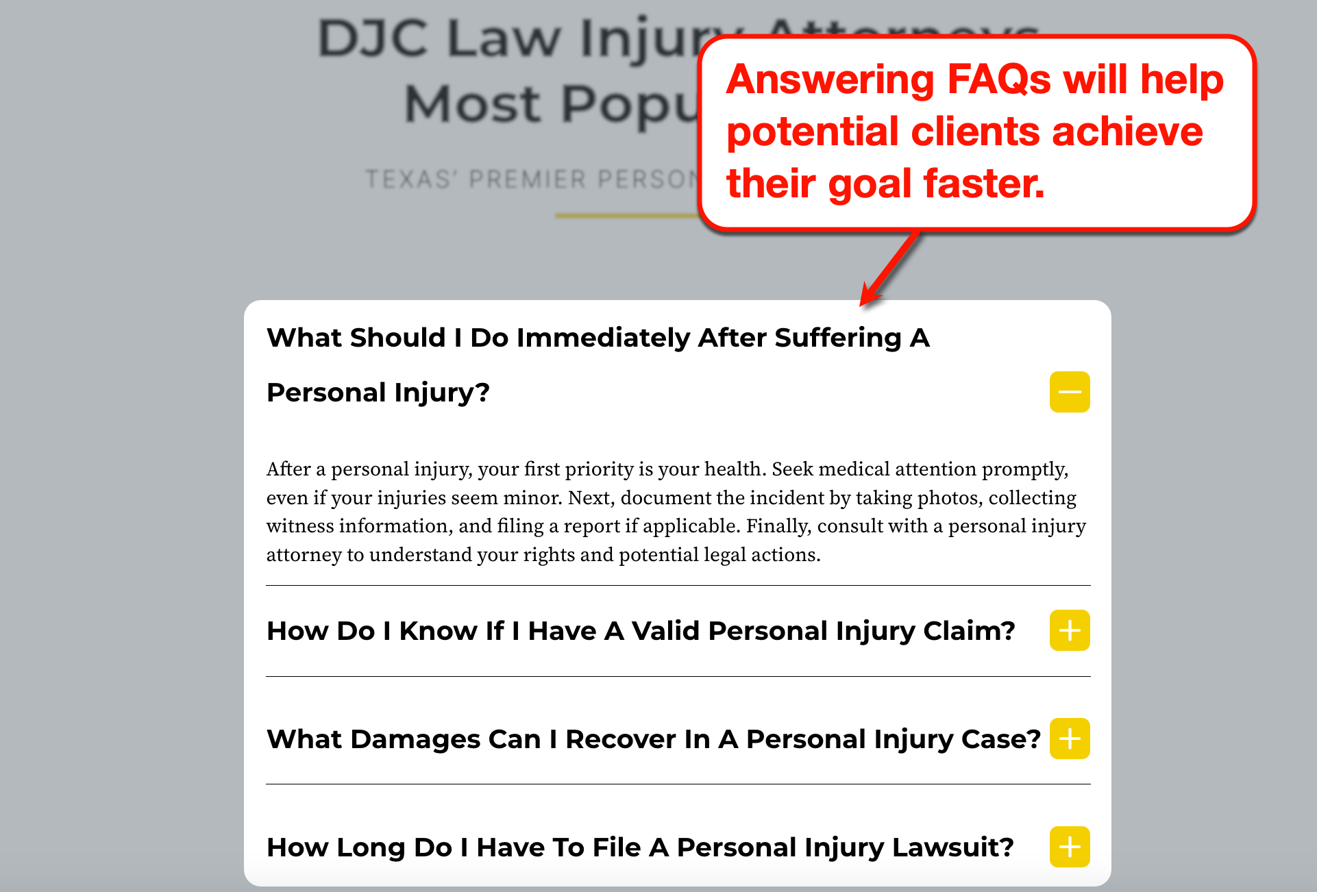 DJC Law FAQ Section